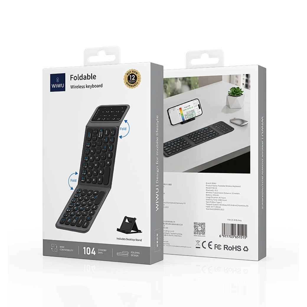 Беспроводная клавиатура WiWU Foldable Keyboard русская раскладка (складная с подставкой) (FMK-05) (серый)
Беспроводная клавиатура WiWU Foldable Keyboard русская раскладка (складная с подставкой) (FMK-05) (серый)