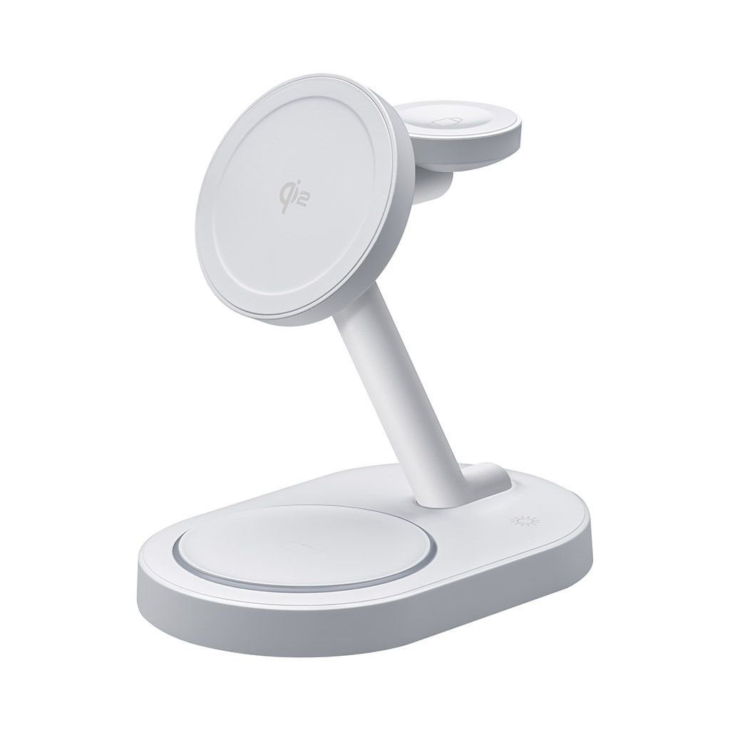 Беспроводное зарядное устройство Deppa MagSafe Qi2 NEO 3 в 1 (23167) для iPhone/Apple Watch/Airpods 23Вт/подсветка (белый)
Беспроводное зарядное устройство Deppa MagSafe Qi2 NEO 3 в 1 (23167) для iPhone/Apple Watch/Airpods 23Вт/подсветка (белый)