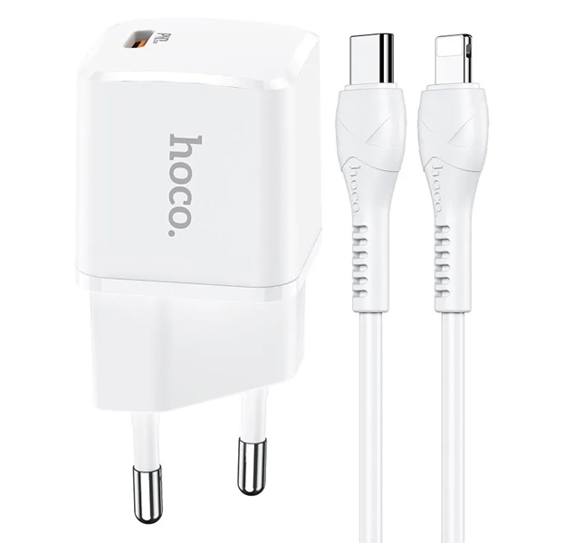 Сетевое зарядное устройство Hoco (N10) Starter Type-C + кабель Type-C/Lightning (белый)
Сетевое зарядное устройство Hoco (N10) Starter Type-C + кабель Type-C/Lightning (белый)