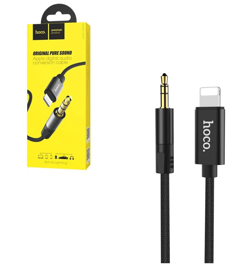 Кабель Hoco UPA13 Digital audio (3.5mm) на (Lightning) 100см нейлоновая оплетка (черный)
Кабель Hoco UPA13 Digital audio (3.5mm) на (Lightning) 100см нейлоновая оплетка (черный)