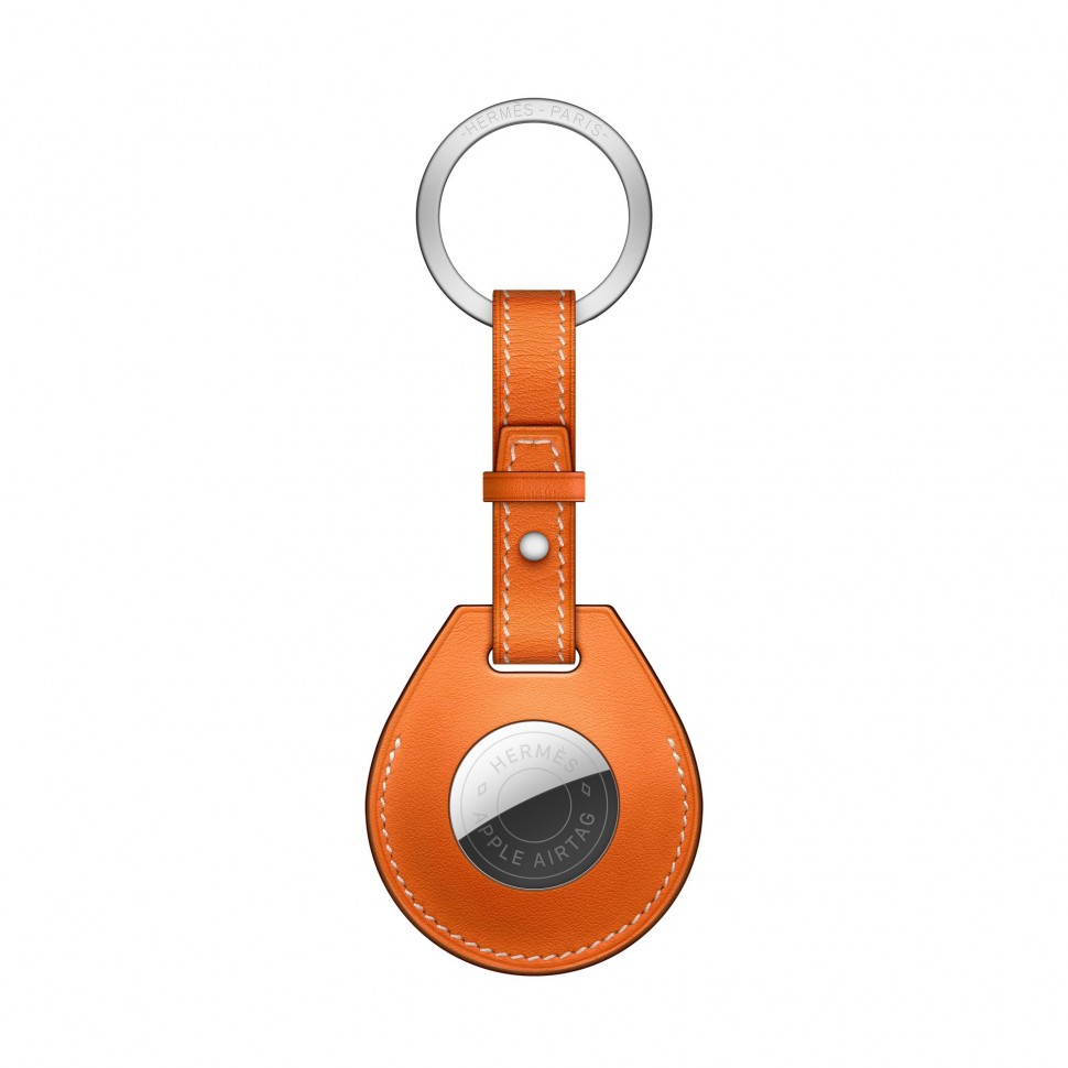 Брелок Wiwu Calfskin Key Ring для Apple AirTag кожаный (оранжевый)