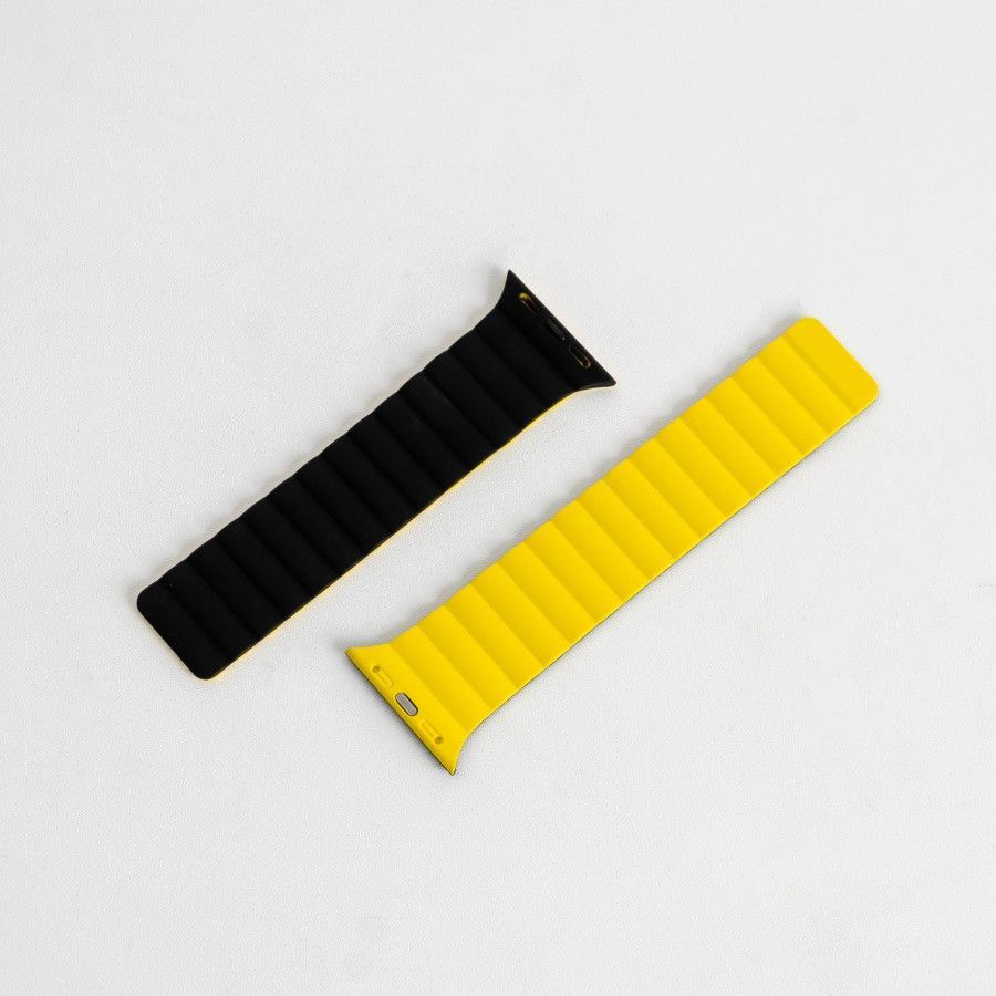 

Ремешок Mutural Watch Band Molan для Apple Watch 42/44/45/49mm (Black/Yellow)