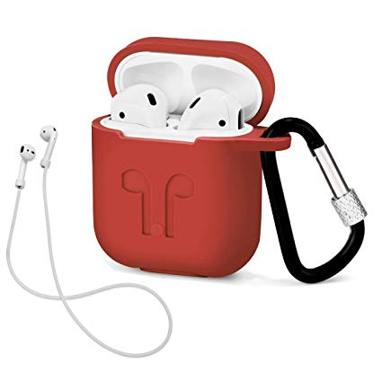 

Чехол Devia Silicone Case для AirPods с карабином (красный)