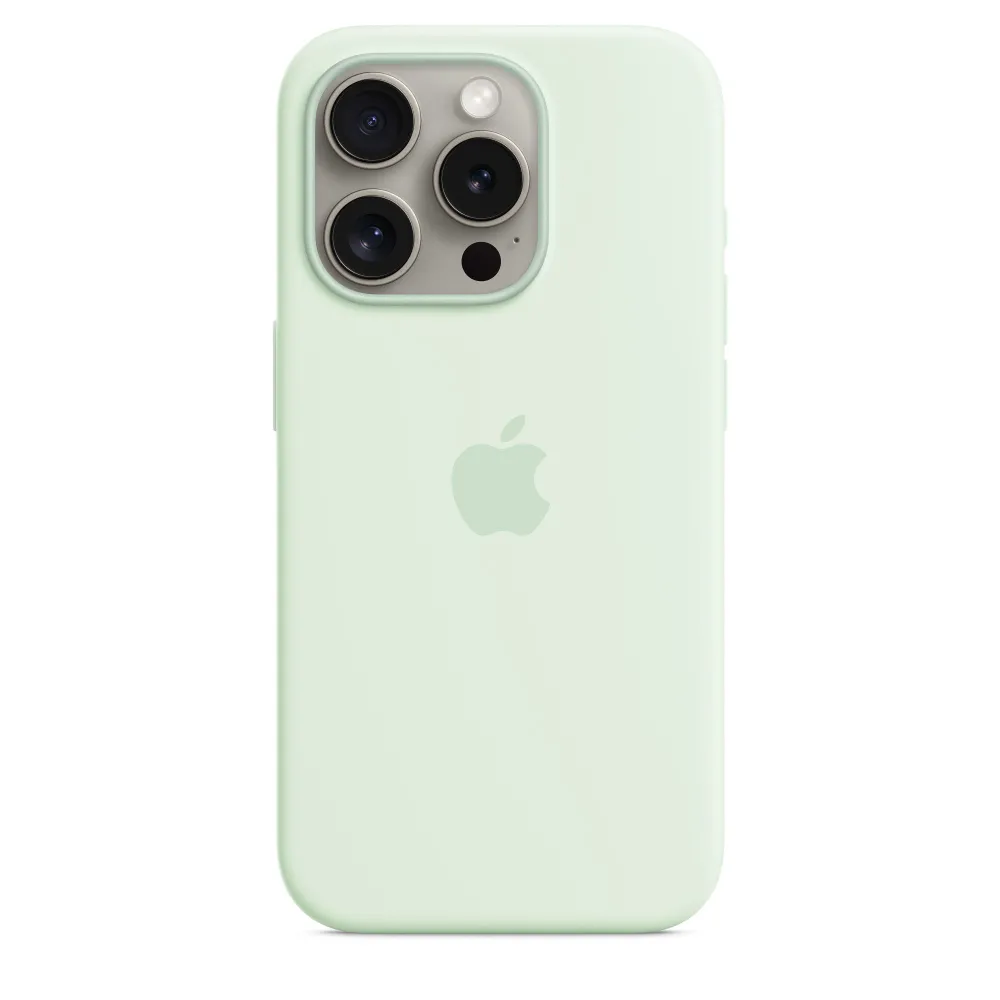 

Чехол-накладка Silicone Case with MagSafe для iPhone 15 силиконовый (ментоловый)