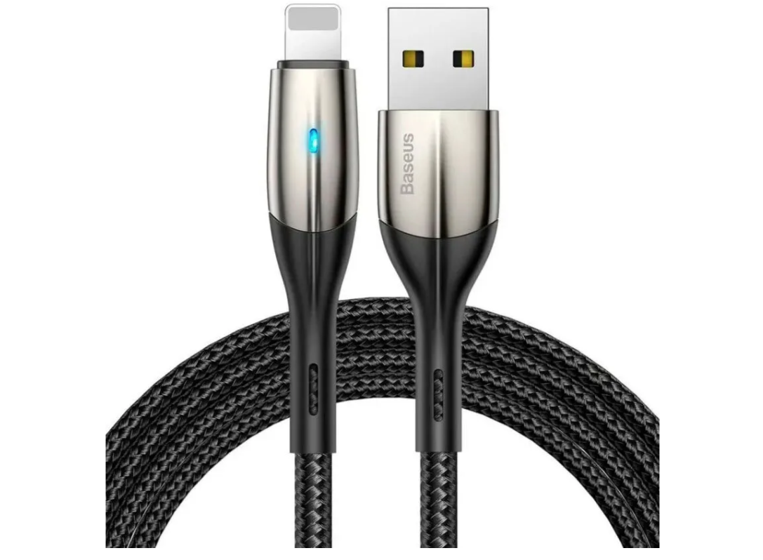 

Кабель Baseus Horizontal Data Cable 2.4A (USB) на (Lightning) (CALSP-B01) 100см тканевая оплётка (черный)