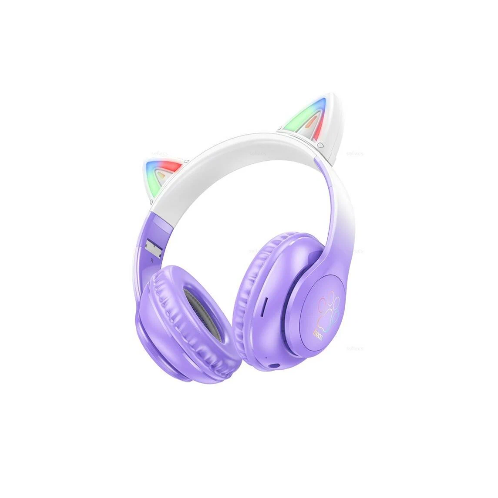 

Беспроводные Bluetooth cтерео-наушники Hoco W42 Cat Ears BT (Purple Grape)