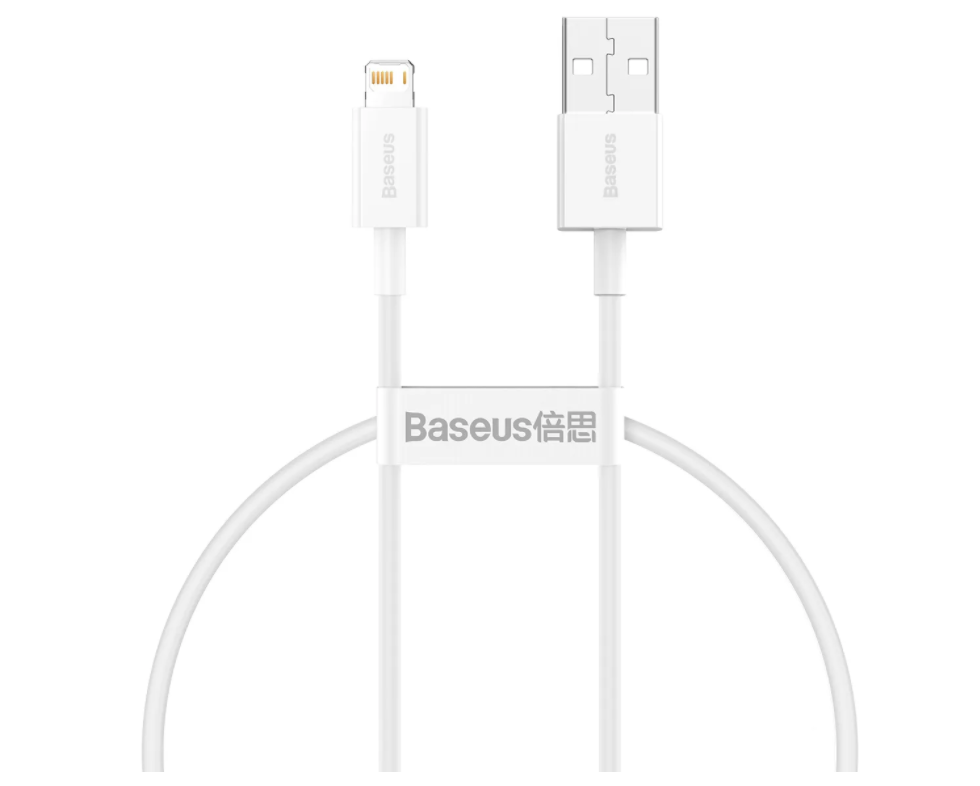 

Кабель Baseus Superior Series 2.4A (USB) на (Lightning) (CALYS-02) 25см силикон (белый)