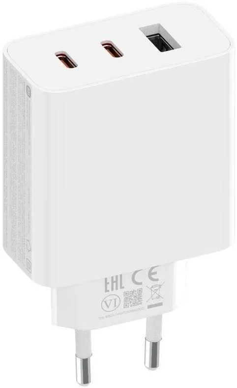 Сетевое зарядное устройство Xiaomi Mi GaN Charger USB/2хType-C 67W (A07ZMEU) (белый)