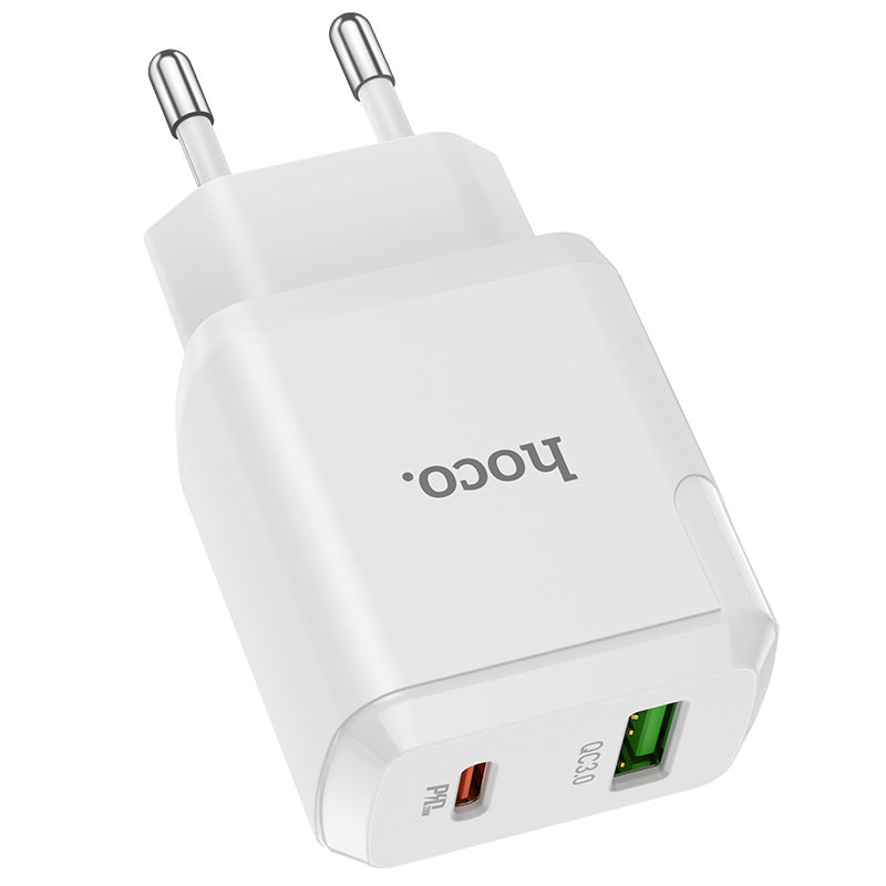 

Сетевое зарядное устройство Hoco (N5) Super Fast Charger PD20W+QC 3.0 USB/USB/Type-C (белый)