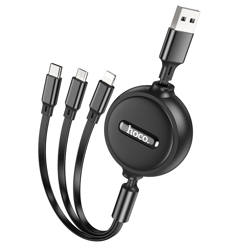 Кабель Hoco X75 (USB) 3 в 1 Lightning/Micro USB/Type-C 100см 2.0A (черный)