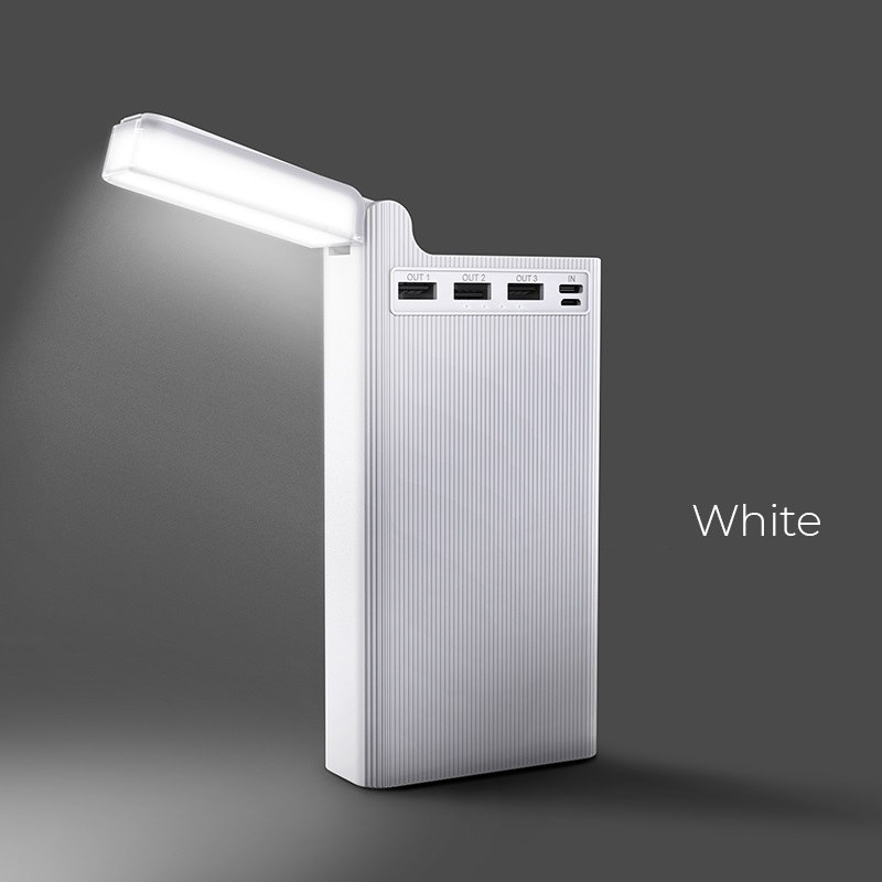 Универсальный внешний аккумулятор Hoco J62 Jove Table Lamp Power Bank 30000mAh 5V/2A индикатор, настольная лампа (белый)