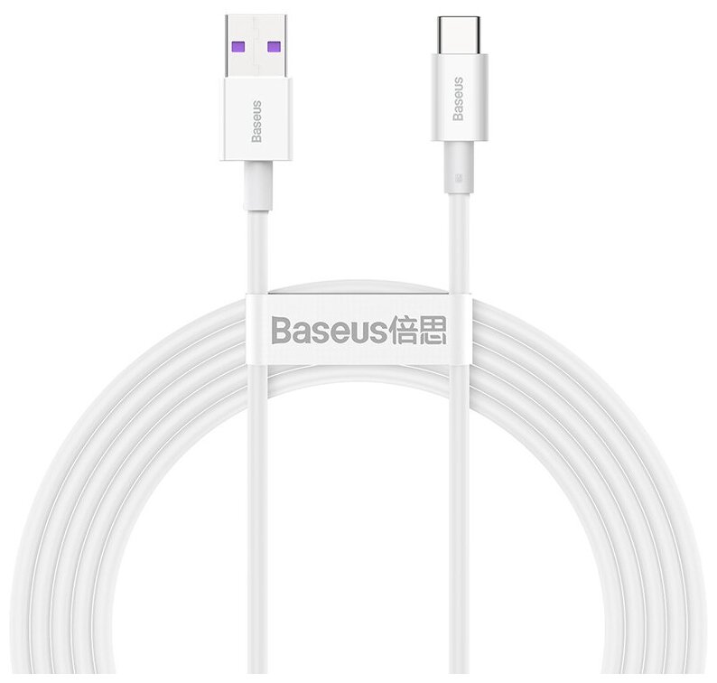 

Кабель Baseus Superior Series 66W (USB) на (Type-C) (CATYS-02) 100см силикон (белый)