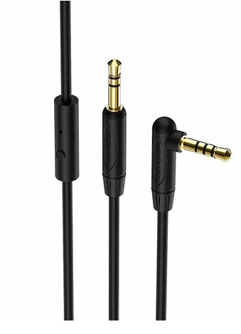 Кабель Borofone BL5 AUX audio (3.5mm) на (3.5mm) 100см силиконовый (серый)