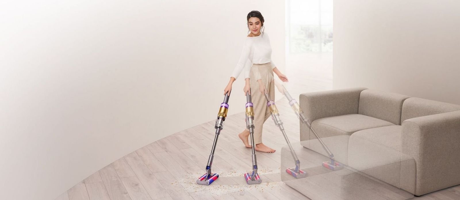 Вертикальный пылесос Dyson Omni Glide (Gold/Gray) Вид№7