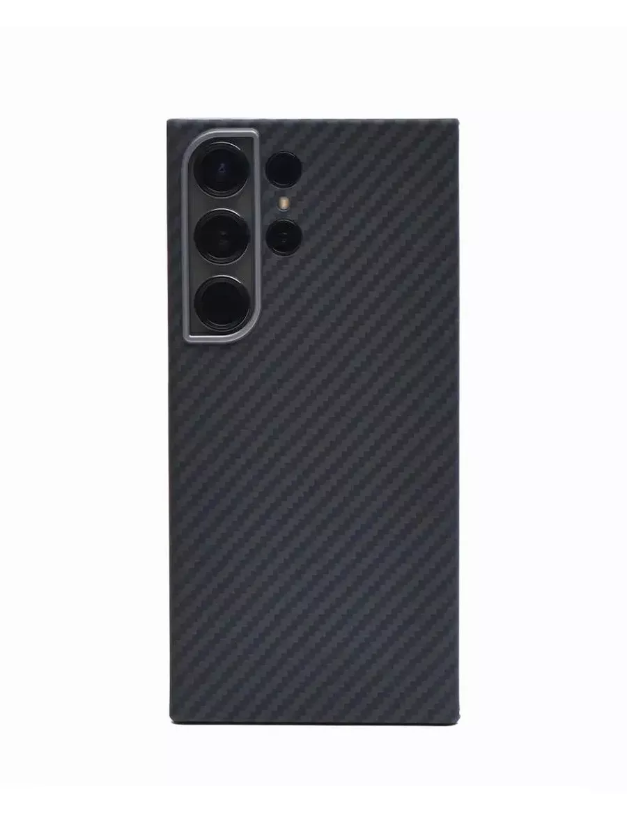 Чехол-накладка Kzdoo Keivlar Case для Samsung Galaxy S24 Ultra карбоновый (черно-серый в полоску)