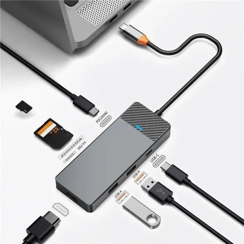 Адаптер WIWU Linker 7 в 1 USB-C HUB на USBx2/Type-C/HDMI/TF/SD (A721HD) (Grey)