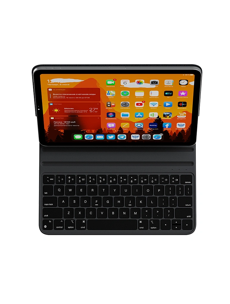 Чехол-клавиатура WIWU Ultra Thin Keyboard для Apple iPad 10 (10.9) 2022 русская раскладка (черный)