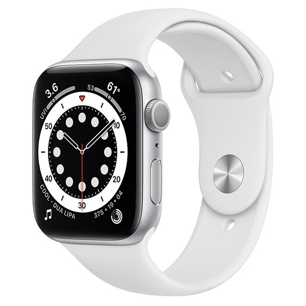

Apple Watch Series 6 44mm (GPS) Silver Aluminum Case with White Sport Band (M00D3) [УЦЕНКА - Б/У]
