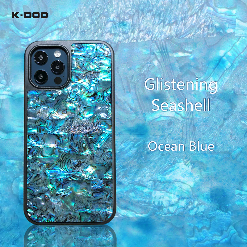 Чехол-накладка K-Doo Seashell для iPhone 13 Pro пластиковый (голубой) Вид№3