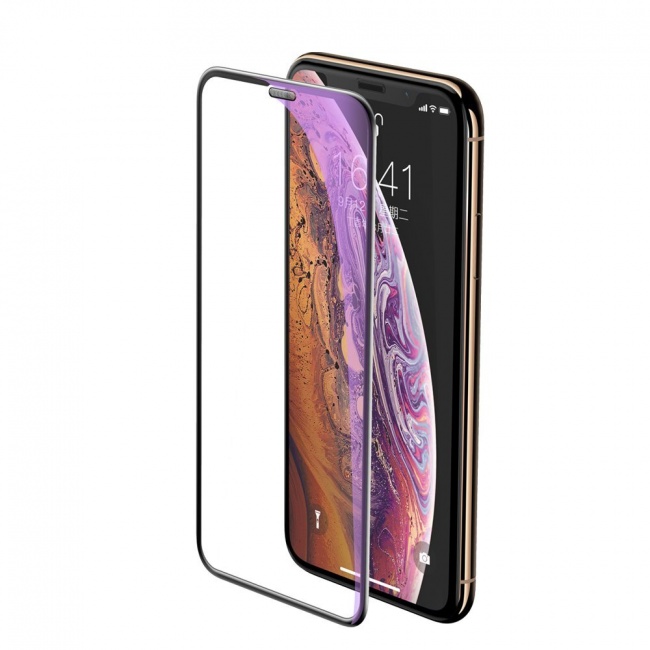 

Защитное стекло Baseus Curved Screen Tempered Glass 0.3mm для Apple iPhone 11 Pro Max/Xs Max антибликовое цветное (черный)