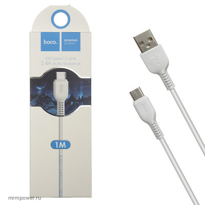 

Кабель Hoco X20 Flash (USB) на (Type-C) Charging 300см 3.0A силикон (белый)