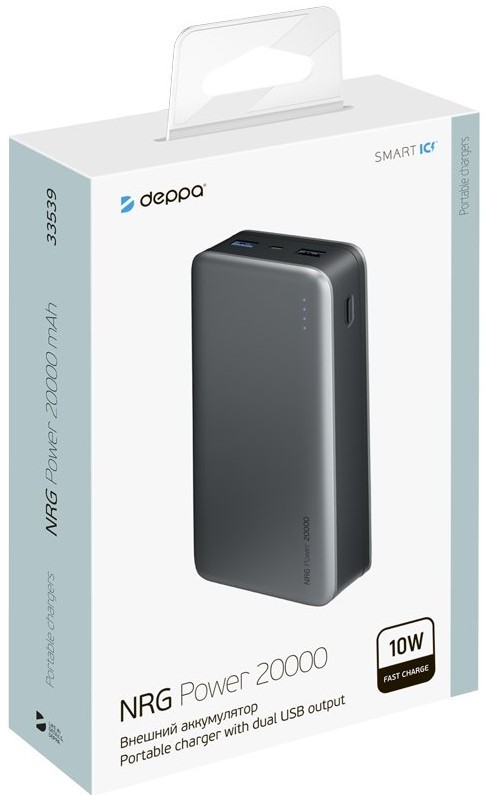 

Универсальный внешний аккумулятор Deppa NRG Power 20000mAh, 2.1A, 10W (33551) (черный)