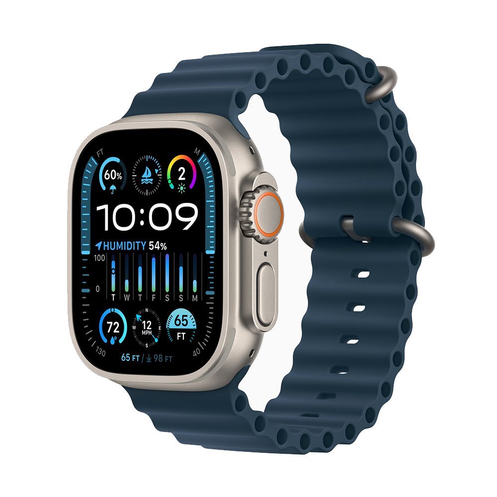 Apple Watch Ultra 2 49 mm Titanium Case Blue Ocean Band (One Size)