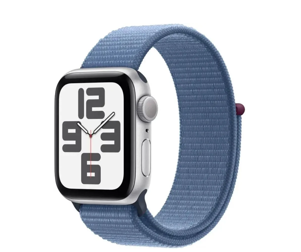 Apple Watch SE Gen 2 44mm (GPS) Silver Aluminum Case with Winter Blue Sport Loop (MREF3)