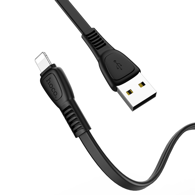 

Кабель Hoco X40 Noah Data Cable (USB) на (Lightning) 100см 2.4A силикон (черный)