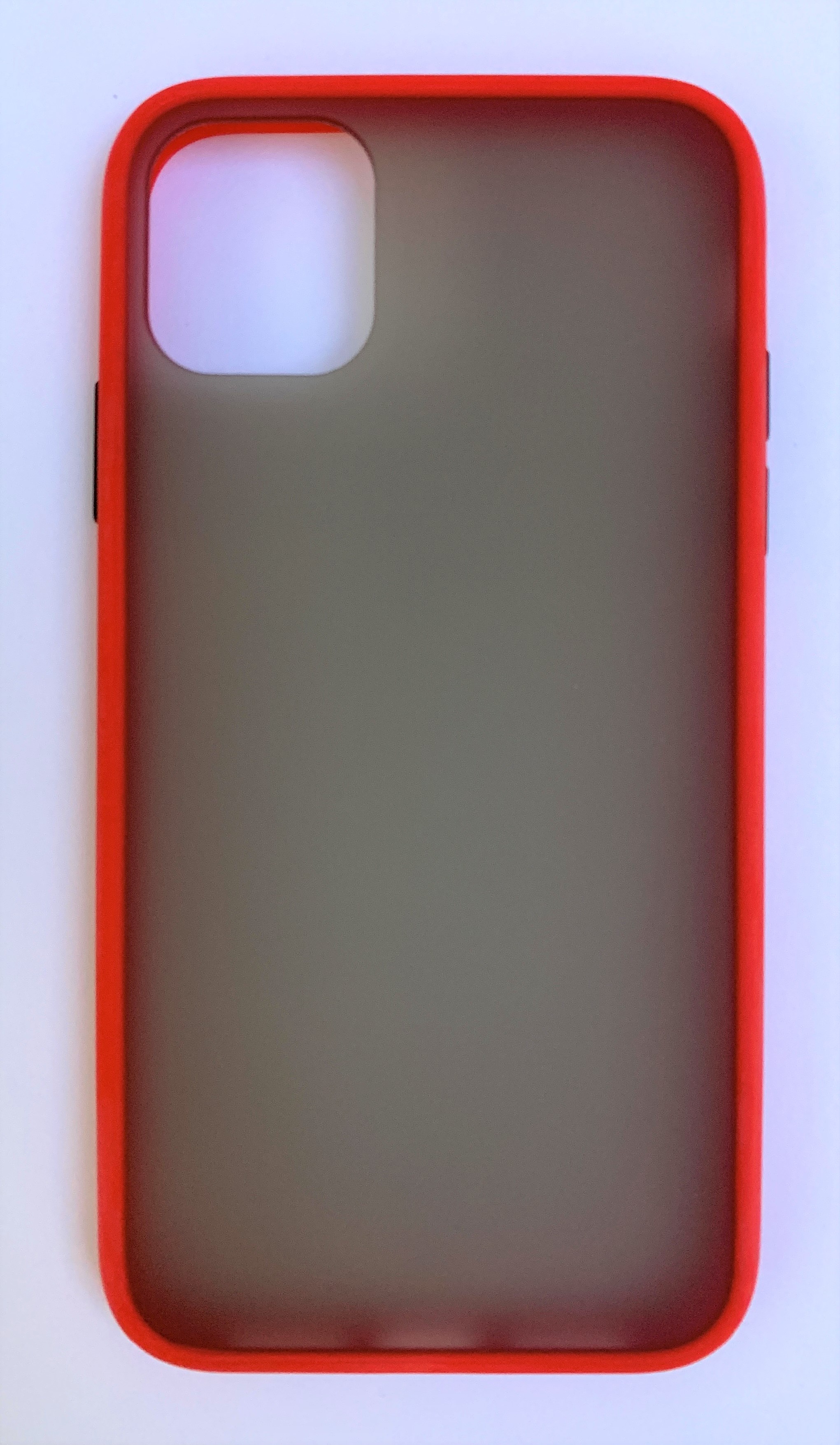 

Чехол-накладка для Apple iPhone 11 с бампером пластик/силикон (прозрачно-черный/красный)