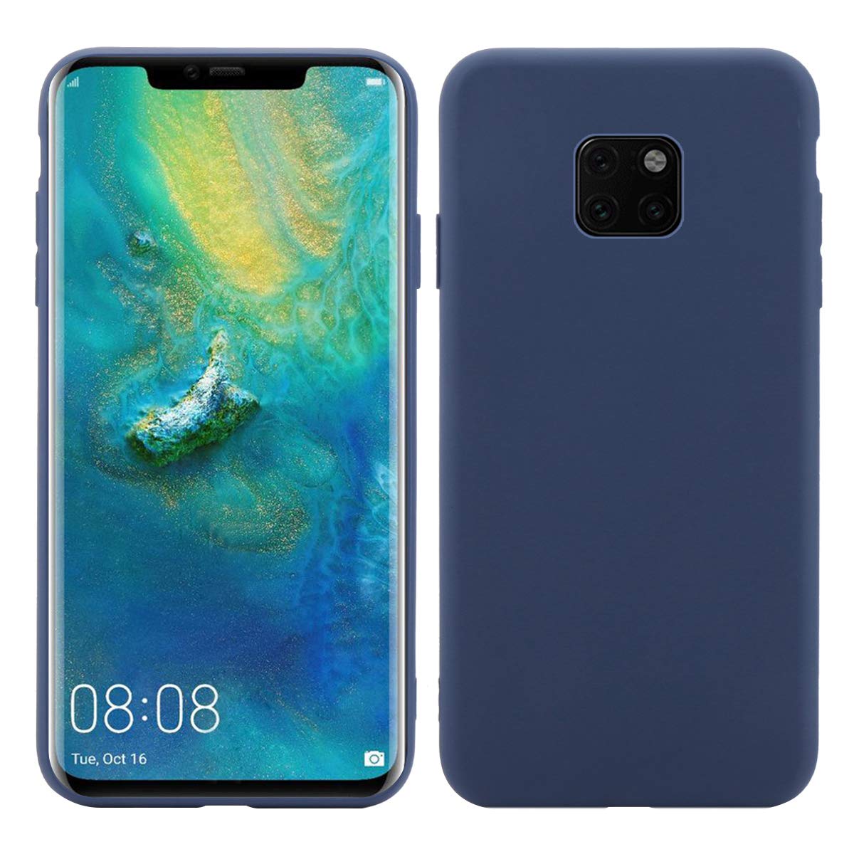 

Чехол-накладка Creative Case для Huawei Mate 20 силикон/искусственная кожа (синий)
