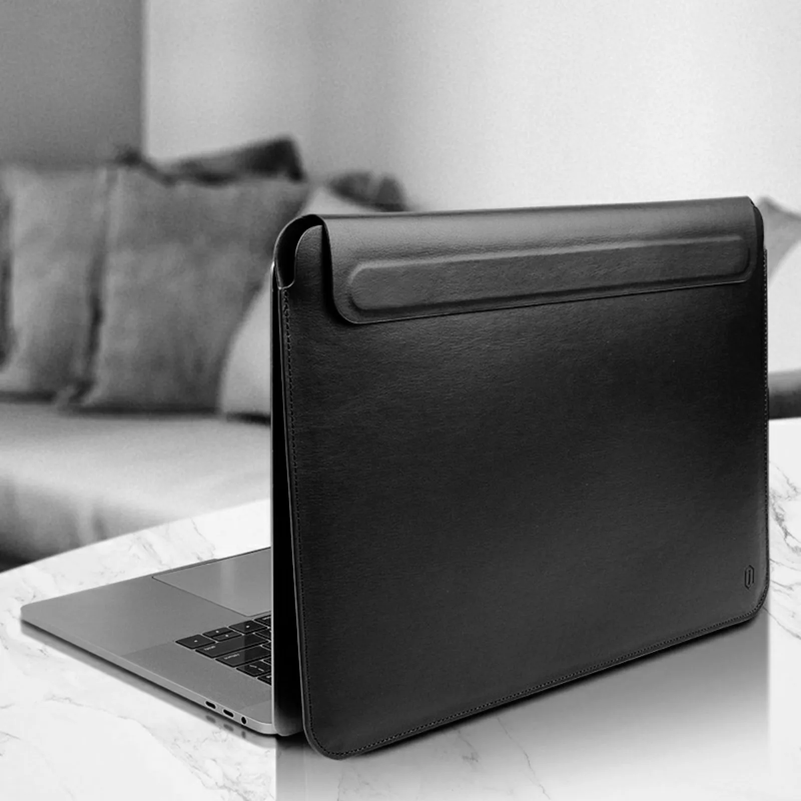 Чехол для ноутбука WIWU Skin Pro II PU Leather Sleeve для Apple MacBook Air 13 (черный) Вид№2