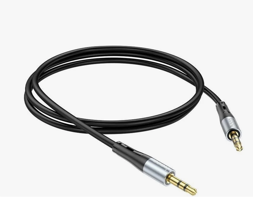 Кабель Hoco UPA22 AUX Audio cable (3.5mm) на (3.5mm) 100см силиконовый (черный) Вид№2