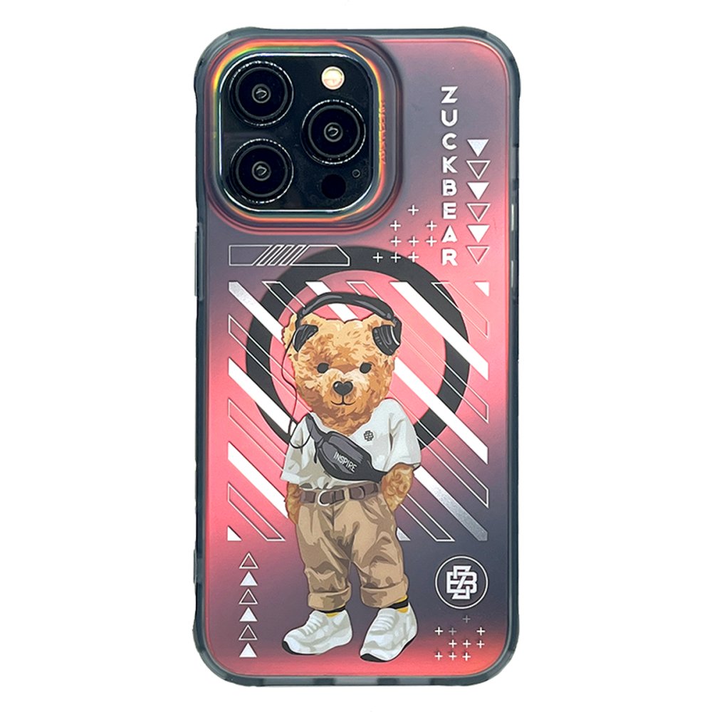 Чехол-накладка Zuck Bear New York Never Sleeps Magsafe Kapak - Manhattan Urbane для Apple iPhone 15 Pro пластиковый (градиент)