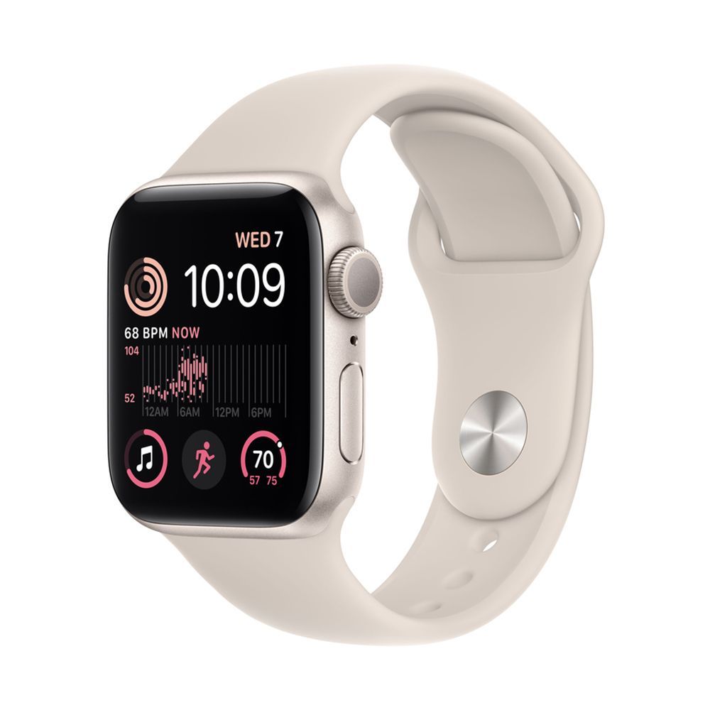 Apple Watch SE Gen 2 40mm (GPS) Starlight Aluminum Case with Starlight Sport Band (S/M) (MNT33/MR9U3) Вид №1