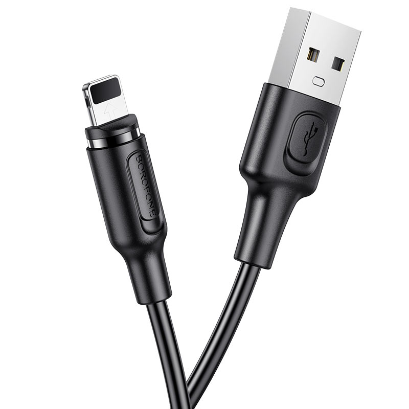 Кабель Borofone BX41 Strong Magnetic 2.4A (USB) на (Lightning) 100см силиконовый (черный) Вид№2