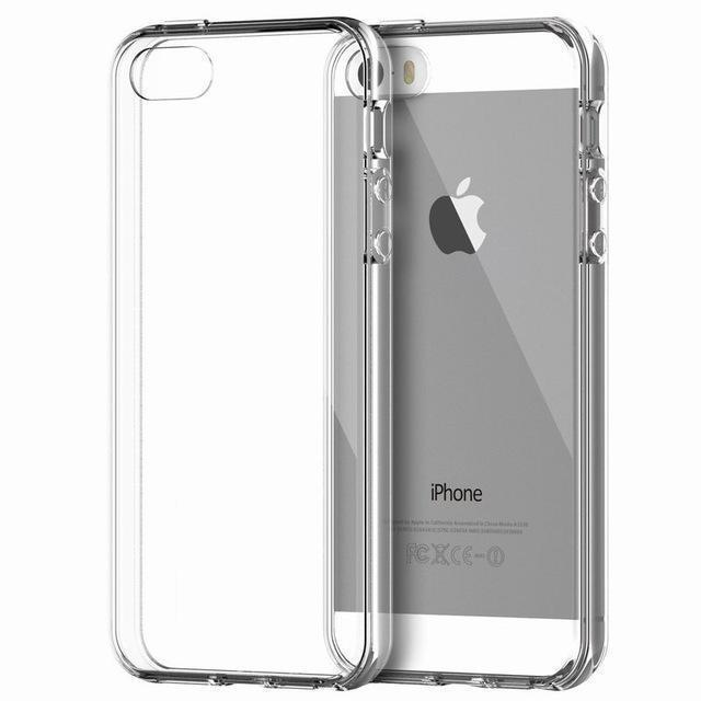 

Чехол-накладка для Apple iPhone SE/5S/5 силиконовый с бампером (silver)