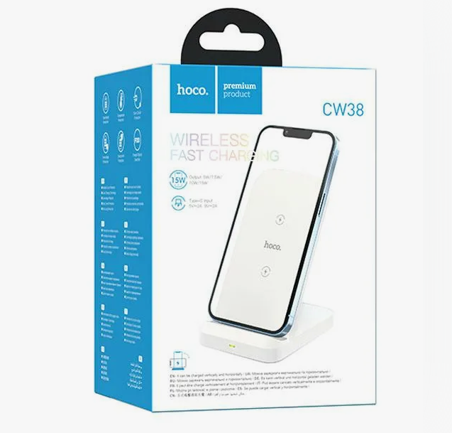 

Беспроводное зарядное устройство Hoco CW38 Wireless Fast Charger для смартфонов 15W (белый)