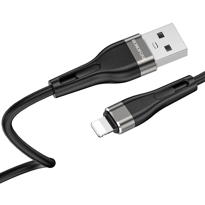 

Кабель Borofone (BX46) USB/Lighting Rush Silicone Charging 2.4A 1m (черный)