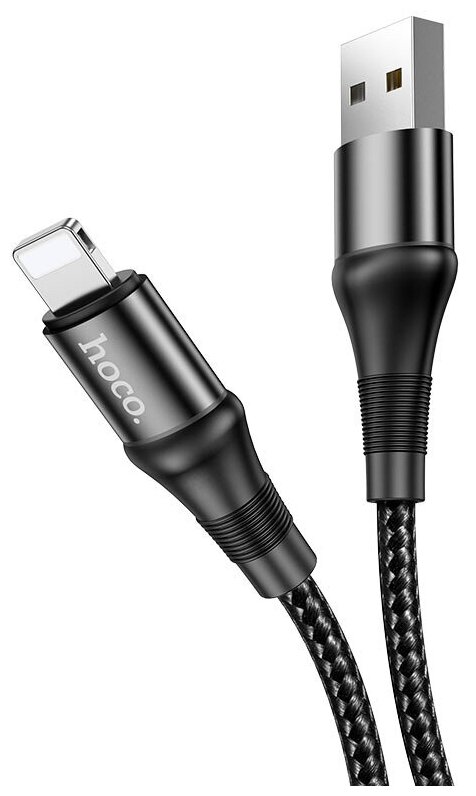 

Кабель Hoco (X50) Excellent Charging (USB) на (Lightning) 100см 2,4А тканевая оплётка (черный)