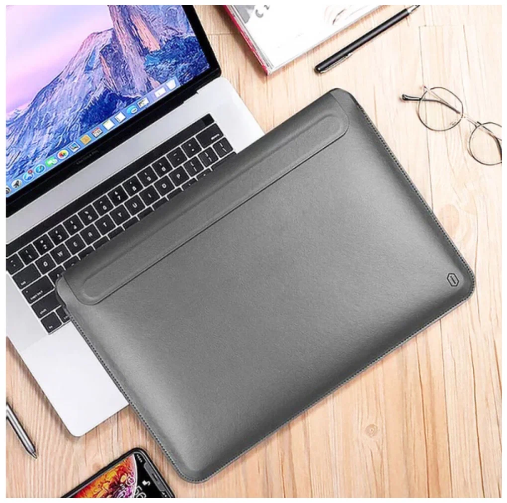 Чехол для ноутбука WIWU Skin Pro II PU Leather Sleeve для Apple MacBook Air 13 (черный) Вид№4