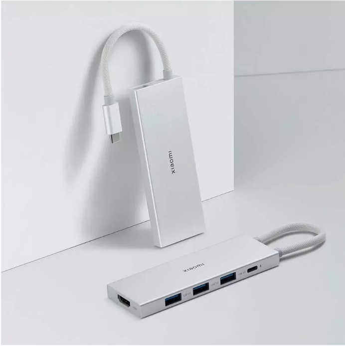 Адаптер Xiaomi Type-C 5 в 1 на 3хUSB 3.0/Type-C/HDMI (XMDS05YM) (Silver)