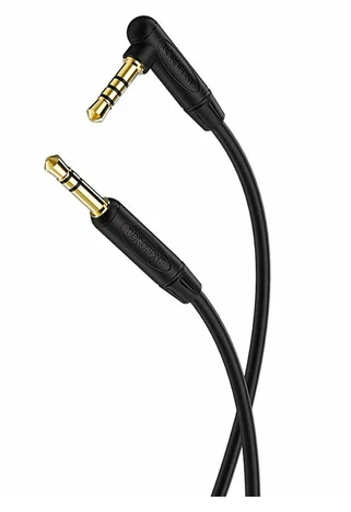 Кабель Borofone BL5 AUX audio (3.5mm) на (3.5mm) 100см силиконовый (серый) Вид№2