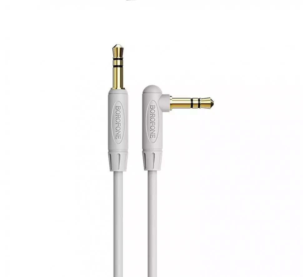 Кабель Borofone BL4 AUX audio (3.5mm) на (3.5mm) 200см силиконовый (серый)