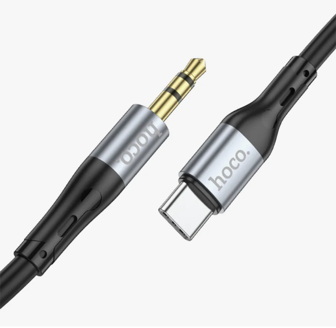 Кабель Hoco UPA22 Audio Conversion (3.5mm) на (Lightning) 100см силиконовый (черный) Вид№2