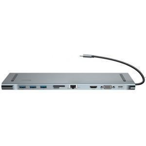 

Адаптер Baseus Mechanical USB Type-C 6 в 1 Type-C на USB 3.0 х 3 / HDMI / RJ45 на Type-C PD (Dark Grey)