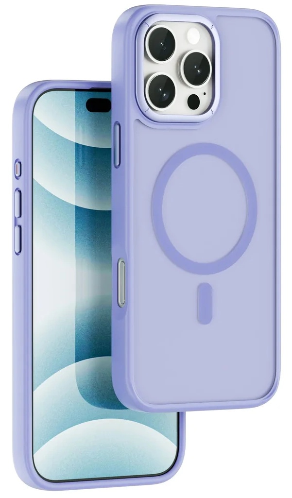 

Чехол-накладка Wiwu Armor Pro Magsafe (FGG-012) для iPhone 16 Pro Max пластиковый прозрачно-черный (фиолетовая рамка)