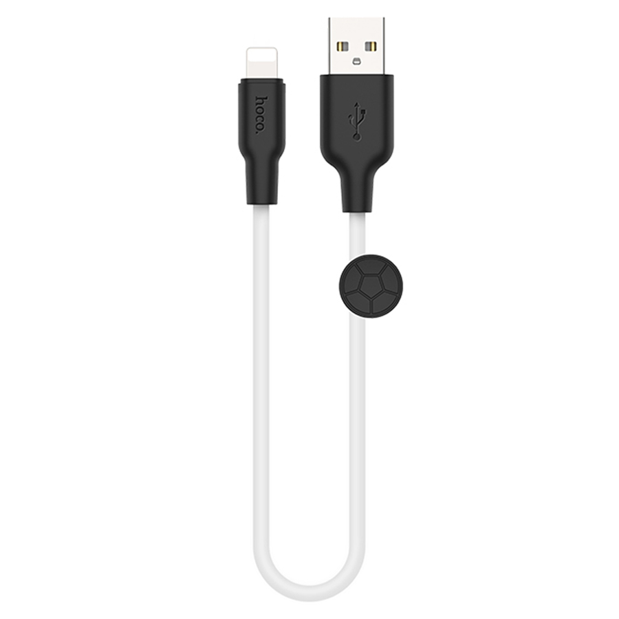 Кабель Hoco X21 Plus USB/Lightning 2.4A 25см (белый)