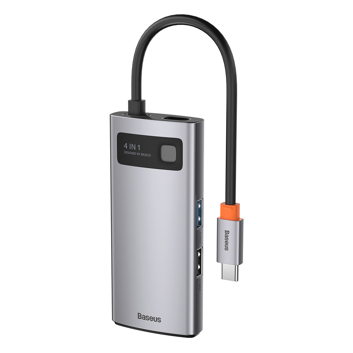 Адаптер Baseus 4 в 1 Starjoy Type-C HUB на USB 3.0*4 (BS-OH066) (Space Gray)