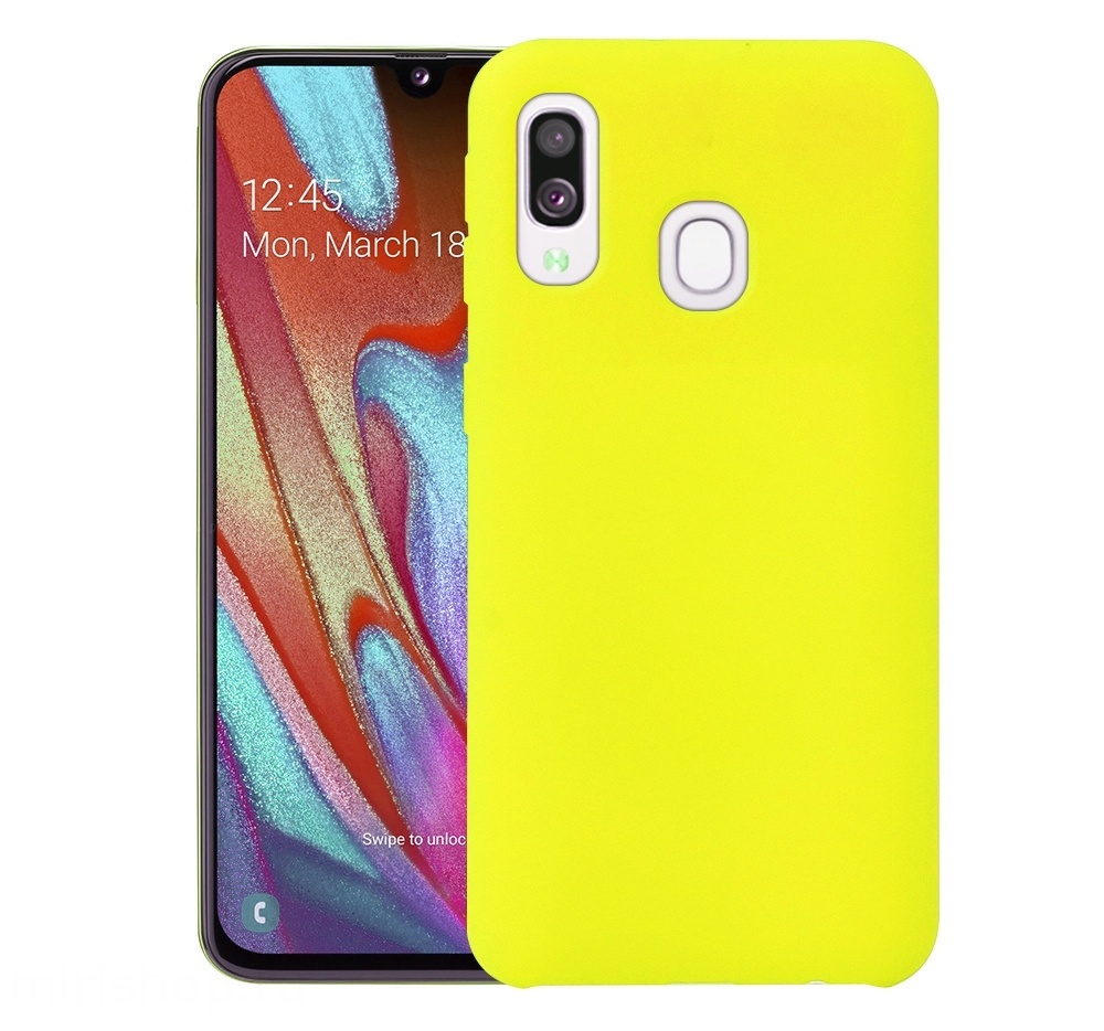 

Чехол-накладка Silicone Cover для Galaxy A40 силиконовый (желтый)